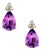 Natural Amethyst Diamond Earrings 14k W Gold 3.62 TCW Certified For Sale