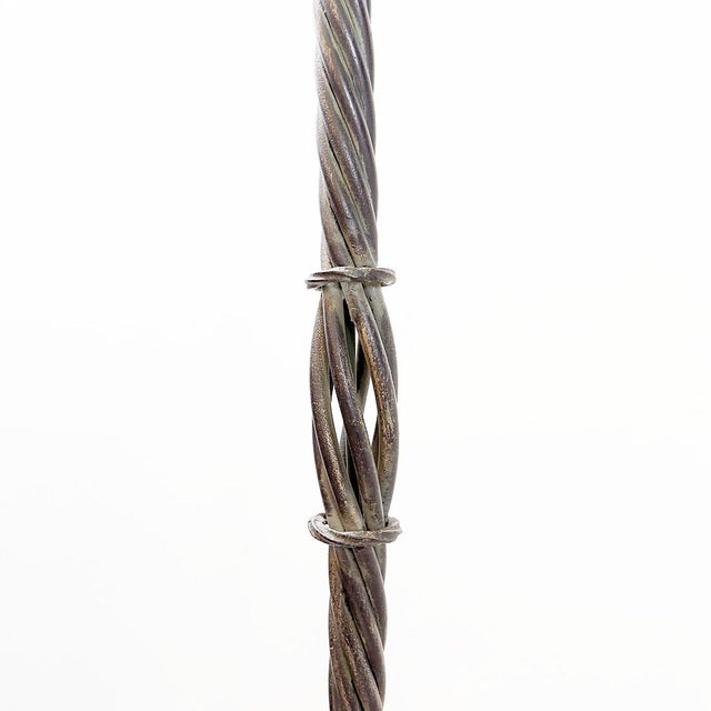 Vintage Brutalist Twisted Wrought Iron Floor Lamp, 1950s For Sale - Image 6 of 15