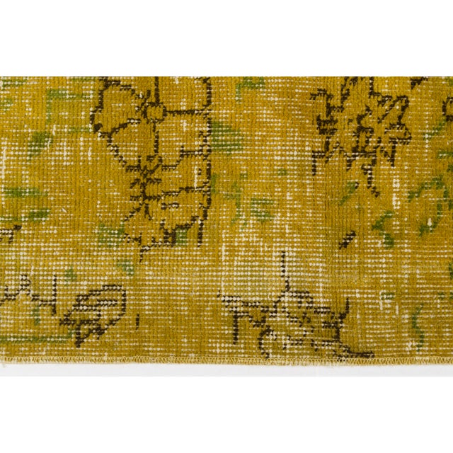 1960s Mid 20th Century Handknotted Yellow Area Carpet For Sale - Image 5 of 10