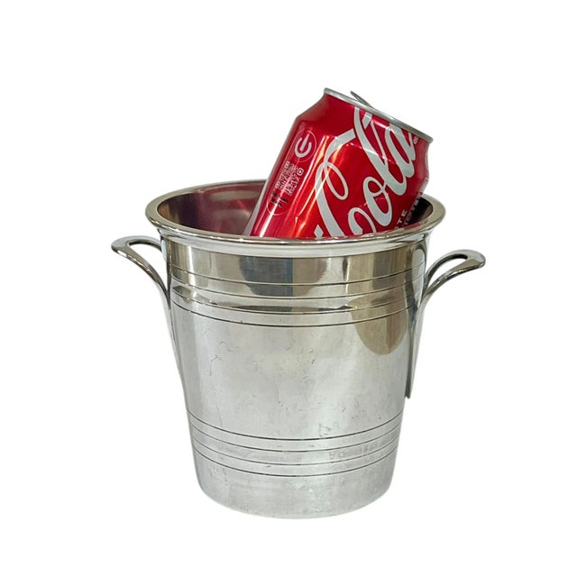 Art Deco Antique French Art Deco Silver Plate Ice Bucket by St. Medard For Sale - Image 3 of 3