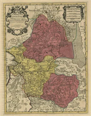 Antique Map of the Province of Overijssel in the Netherlands, 1700