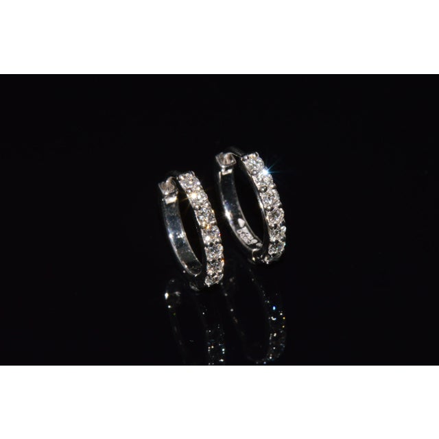 Early 21st Century Gia Natural 4.12cts vs F Diamond Emerald 18k Solid Gold Dangle Hoop 2-in-1 Earrings For Sale - Image 5 of 14