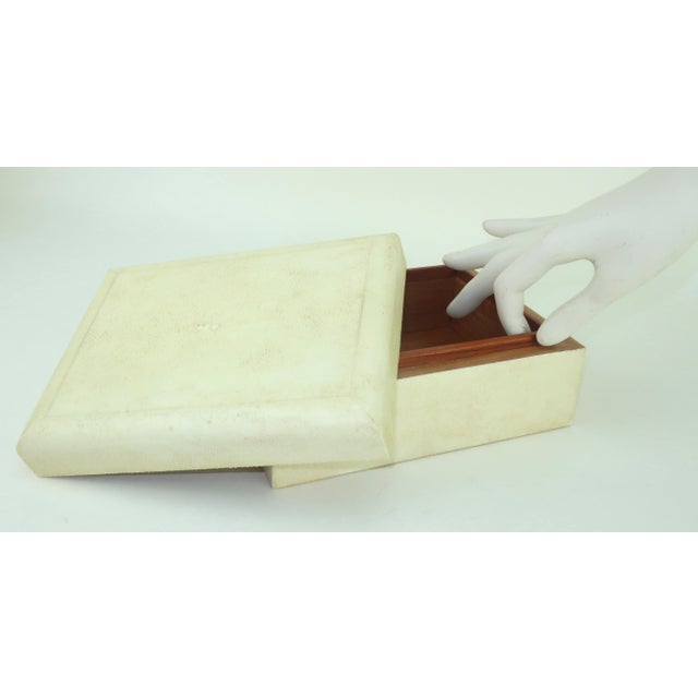 Vintage Donna Karan Shagreen Covered Wood Lined Box For Sale - Image 12 of 12