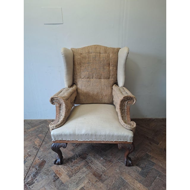 1900 - 1909 Edwardian Mahogany Wingchair, 1900 For Sale - Image 5 of 6