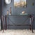 Metal Jacques Adnet Hermes Style Iron Leather Bridle Strap Equestrian Console Table For Sale - Image 7 of 18