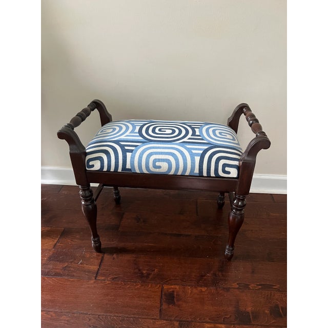 Vintage Mahogany Bombay Company Vanity With Mirror and Antique Bench in