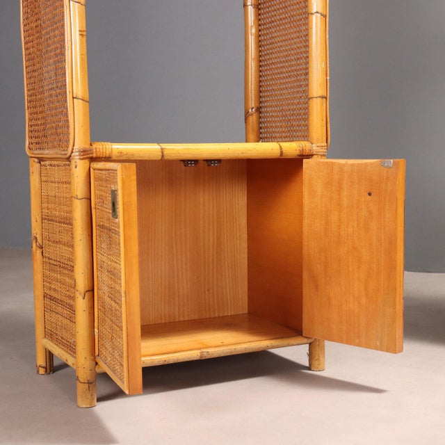 Vintage Italian Bookcase in Bamboo, 1980s For Sale - Image 6 of 14