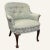 This little armchair is upholstered in a luscious Brunschwig and Fils silvery blue brocade. The front cabriole legs have...