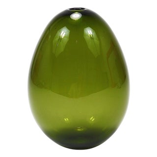 Saippuakupla Green Soap Bubble Art Glass Vase by Kaj Franck, Nuutajärvi Finland, 1958 For Sale