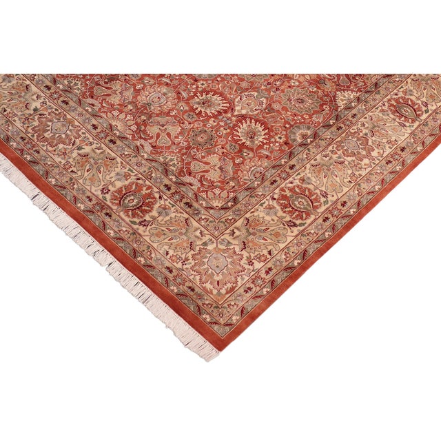 Shabby Chic Shabby Chic 1990's Pak-Persian Rust/Beige Wool Rug - 8'1'' X 10'3'' For Sale - Image 3 of 9