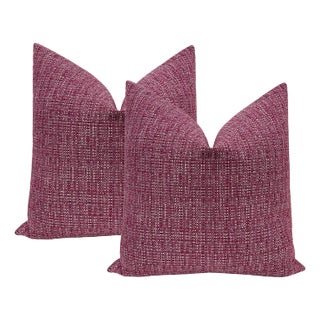 22" Orchid Hepburn Tweed Pillows - a Pair For Sale