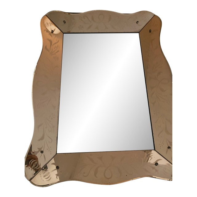 Rare Art Deco Nouveau Venetian Mirror For Sale