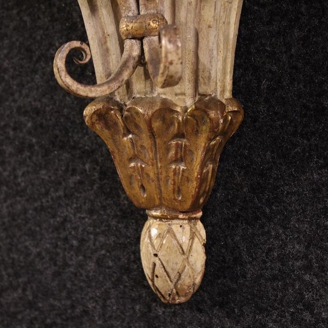 Italian Louis XVI Style Wall Lamps, 1950, Set of 2 For Sale - Image 9 of 13