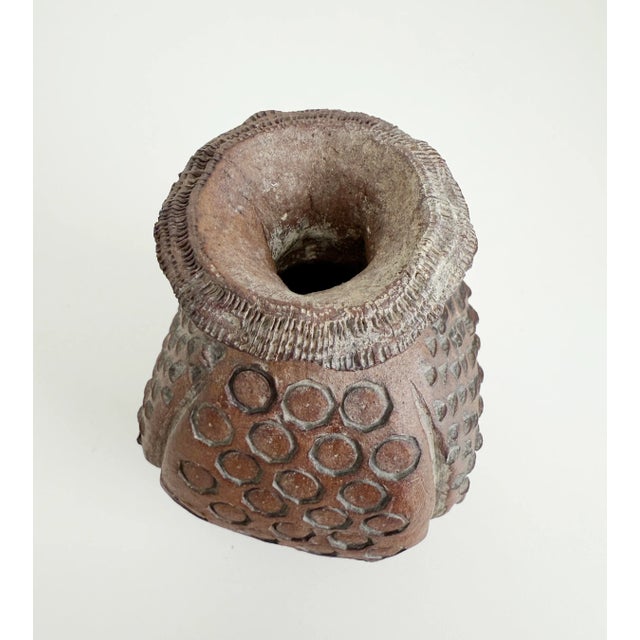 Ceramic 1970's Brutalist Stoneware Vase For Sale - Image 7 of 10