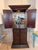 One of a kind! A super cool mid-century carved wood bar cabinet. This piece is so fabulous and a great size! Narrow enough...