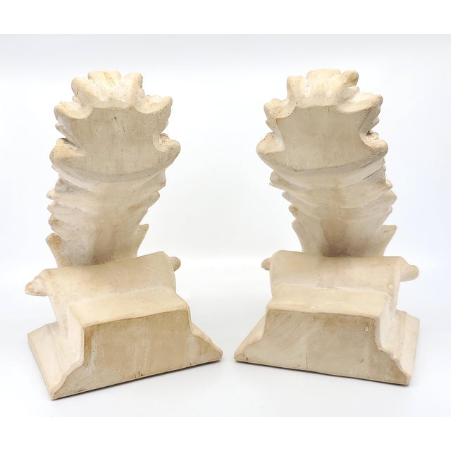 Bookends Plaster Ancanthus Leaf Pair 1960s For Sale - Image 13 of 13