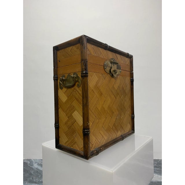 Faux Bamboo Woven Rattan Box For Sale - Image 13 of 13