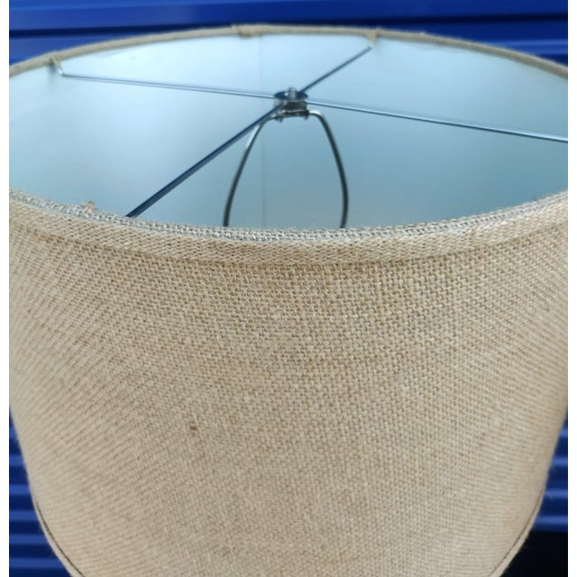 Natural Rustic Gathered Driftwood Coastal Table Lamps With Burlap ...