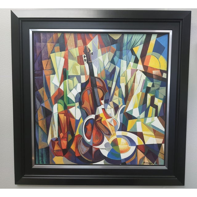 Original Oil on Canvas Painting. Unique style Created 2020. Comes with original COA. Beautiful Cubism style...