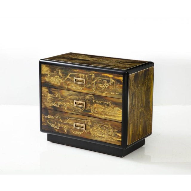 1970s Acid-Etched Brass Chest of Drawers by Bernhard Rohne for Mastercraft, C 1970. For Sale - Image 5 of 5