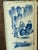 Pair of hanging panels each with five blue and white hand painted Chinese tiles that have been placed in wooden frames....