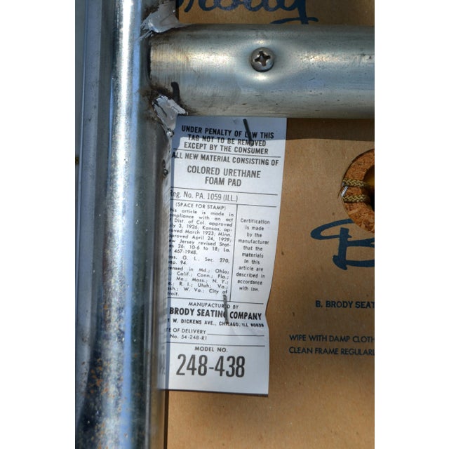 6 Brody Seating Company Usa Mid-Century Modern Chrome Cantilever Dining Chairs For Sale - Image 11 of 13