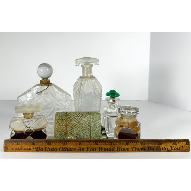 Vintage French Perfume Bottle Collection: Art Deco Glass For Sale - Image 10 of 10