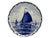 A pair of small hand-painted royal delft plates by de porceleyne fles, made in 1982 and 1983. Each plate has a scalloped...