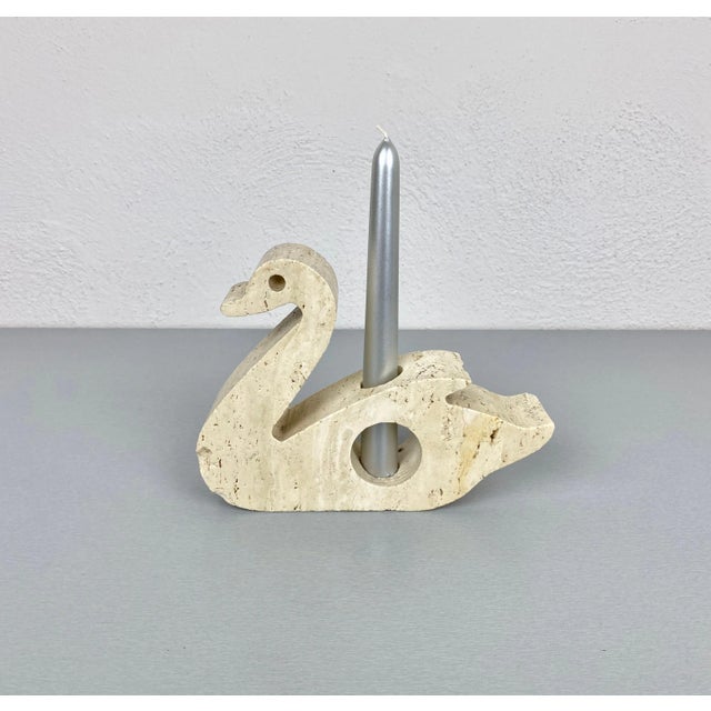Travertine Swan Candleholder by Fratelli Mannelli, Italy, 1970s For Sale - Image 6 of 9