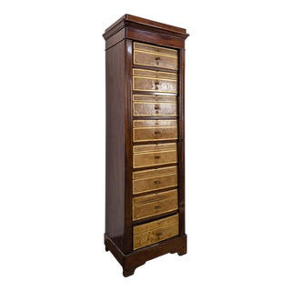 Louis Philippe Style Mahogany Notary Filing Cabinet For Sale