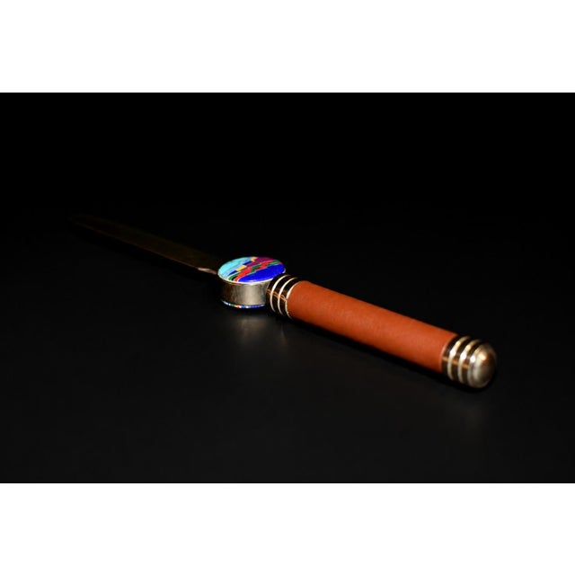 David Rosales Letter Opener Leather Gemstone Navajo Southwest Crafted For Sale - Image 10 of 12