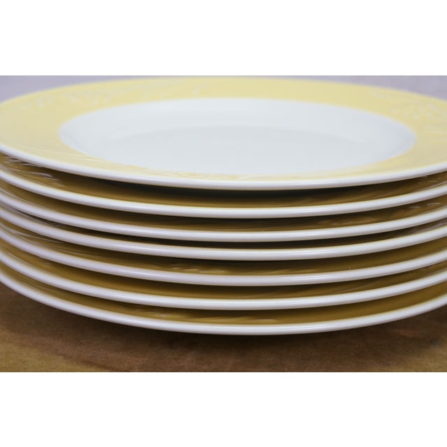 Vintage Lenox Yellow Poppies Rainbow Porcelain Dinner Plates Dinnerware - 7 pcs For Sale - Image 9 of 11