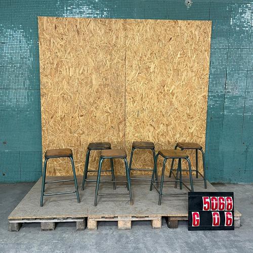 Industrial Vintage Industrial French Stacking High Stools from Mullca, 1950s, Set of 6 For Sale - Image 3 of 3