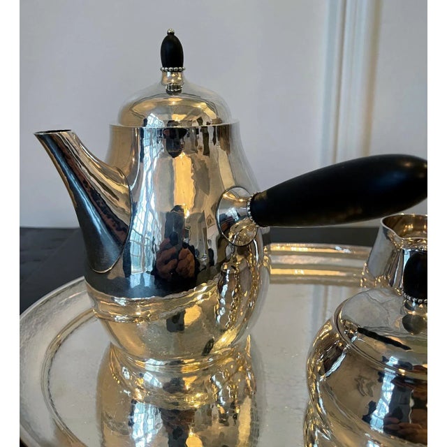Mid 20th Century Danish Sterling Silver Coffee or Tea Set Georg Jensen - 4 Pieces For Sale - Image 5 of 13