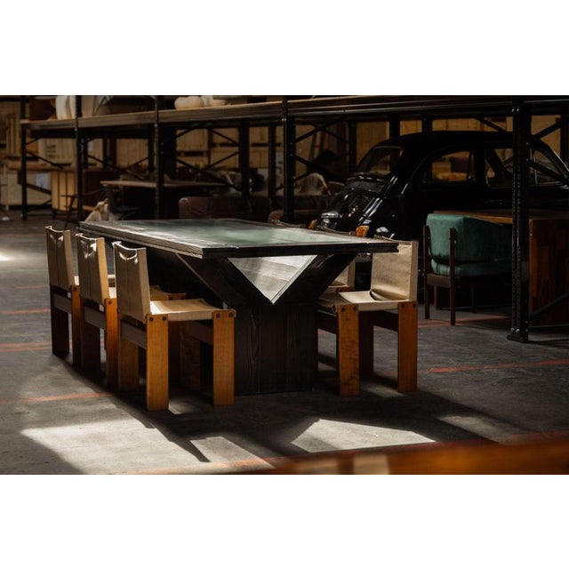 Iconic set of six “monk chair” dining chairs, designed by afra scarpa & tobia scarpa and manufactured by molteni &c, italy...