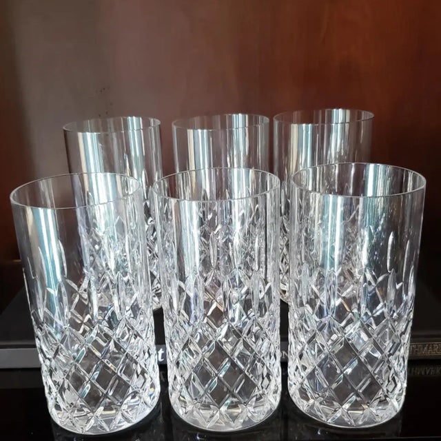 Glass Mikasa Highball Crystal Cocktail Glasses - Set of 6 For Sale - Image 7 of 10