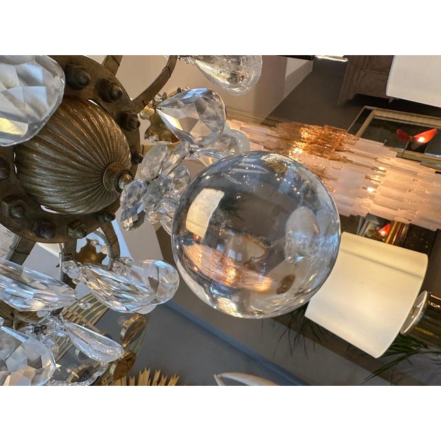 Large Antique French Rock Crystal and Gilt Bronze Chandelier For Sale - Image 17 of 18