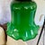 Metal Vintage Art Deco Floor Lamp With Green Glass Tulip Shade For Sale - Image 7 of 15