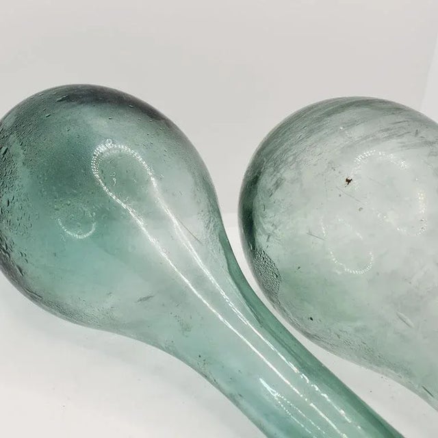 Antique Early Blue Panama Canal Glass Wine Bottles or Jugs Circa 1881 For Sale - Image 4 of 4