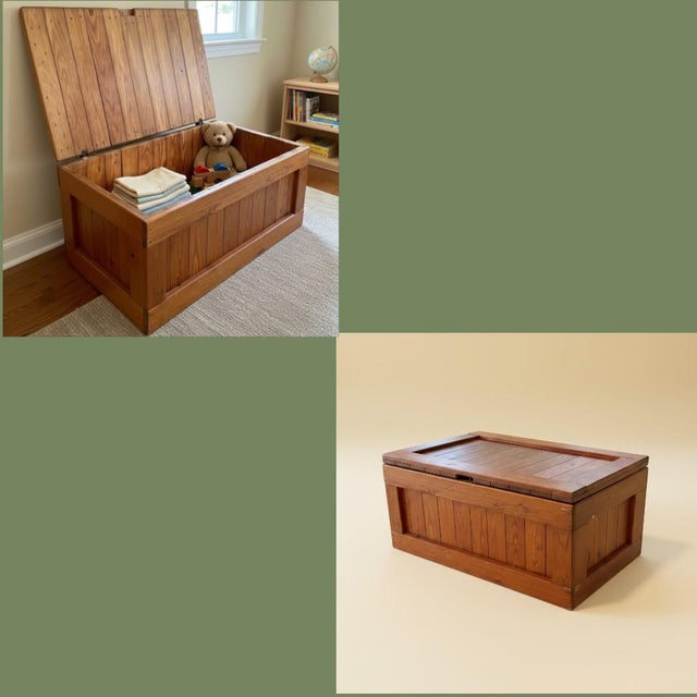 Vintage Pine Storage Chest-Blanket-Trunk-Coffee Table-Rustic Cargo Crate-1980s For Sale - Image 11 of 11