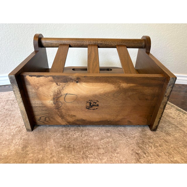 Wood Vintage Leick Solid Oak Magazine Rack by Furniture by Leick, Sheboygan, Wisconsin For Sale - Image 7 of 9