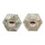 Pair of Antique 1 In. Hexagon Glass Cabinet Drawer Knobs For Sale