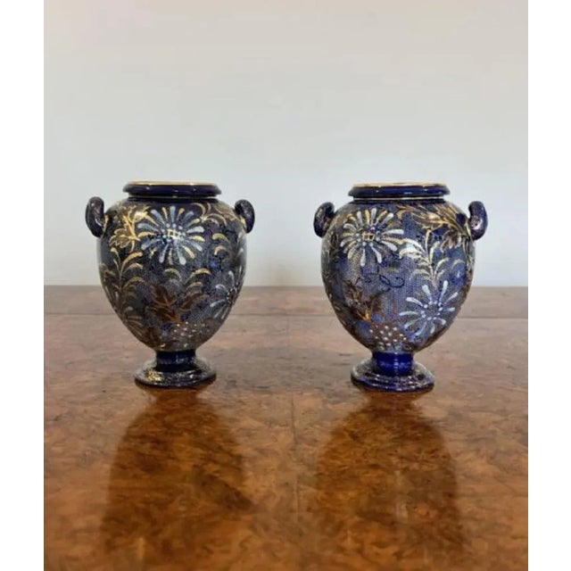 Late 19th Century Small Antique Doulton Vases, 1880s, Set of 2 For Sale - Image 5 of 5