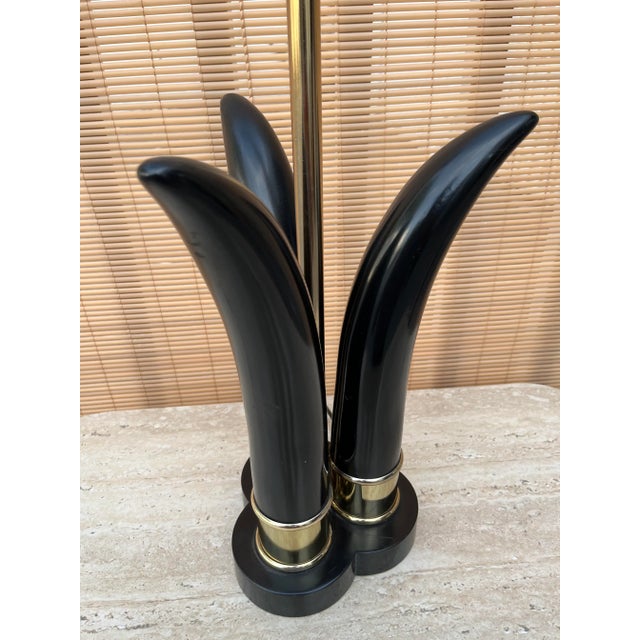 Black Vintage Mid Century Modern Sculptural Table Lamps (A Pair) For Sale - Image 8 of 12