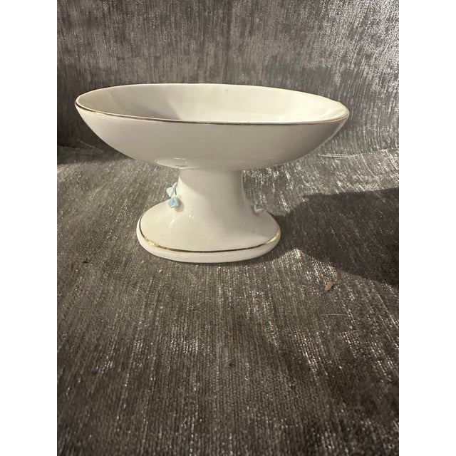 Shabby Chic Vintage Blue Flower Soap Dish For Sale - Image 3 of 4