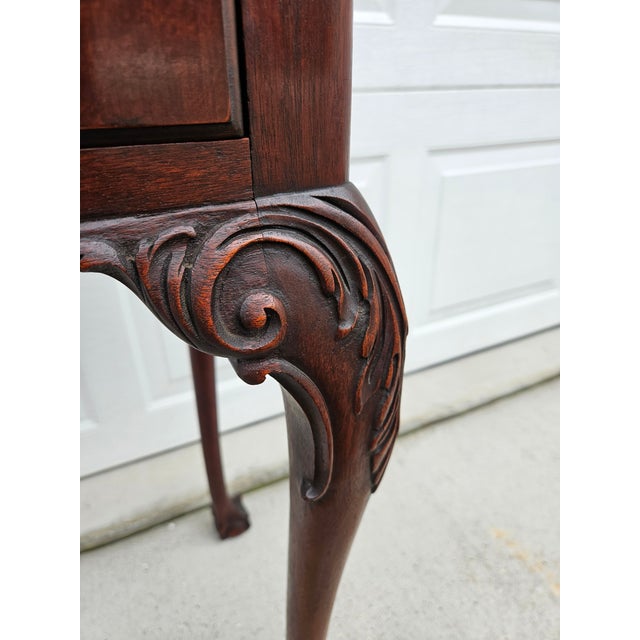 Square Ball and Claw Crotch Mahogany Flip Top Console Game Table For Sale - Image 12 of 17