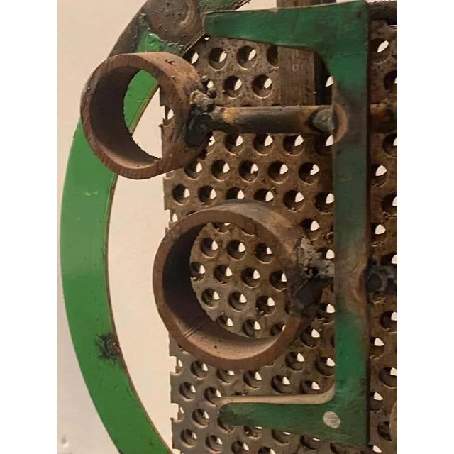 Brutalist Vertical Brutalist Green and Metal Sculpture by Frank Cota For Sale - Image 3 of 7
