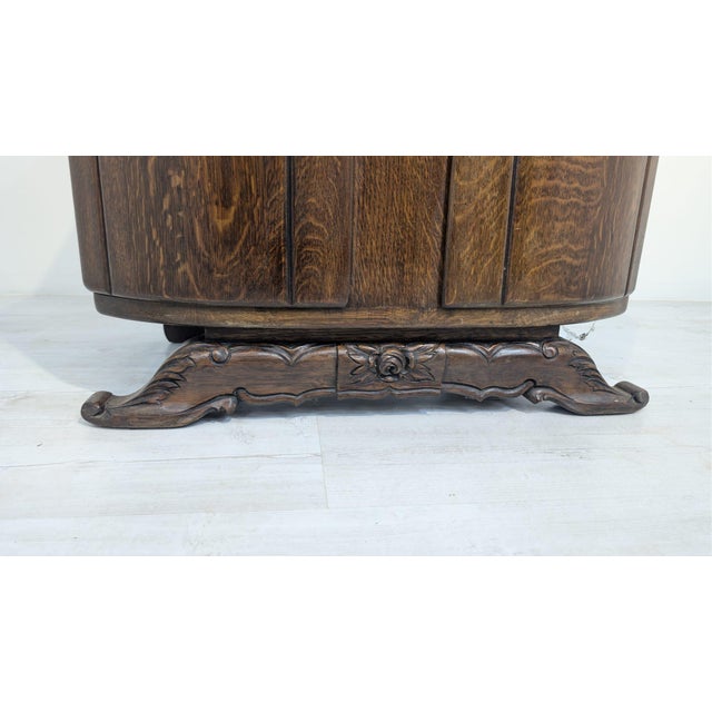 Art Nouveau Oak and Marble Cabinet, 1920s For Sale - Image 3 of 16