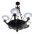 Vintage French Neoclassical / Empire Style Gilt Bronze Chandelier With Tortoiseshell Patterned Bowl and Translucent Glass Shades For Sale