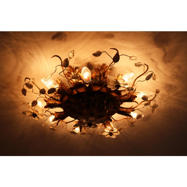 Italian Flowers Florentine Chandelier in Murano Glass from Banci Firenze, 1970 For Sale - Image 4 of 10